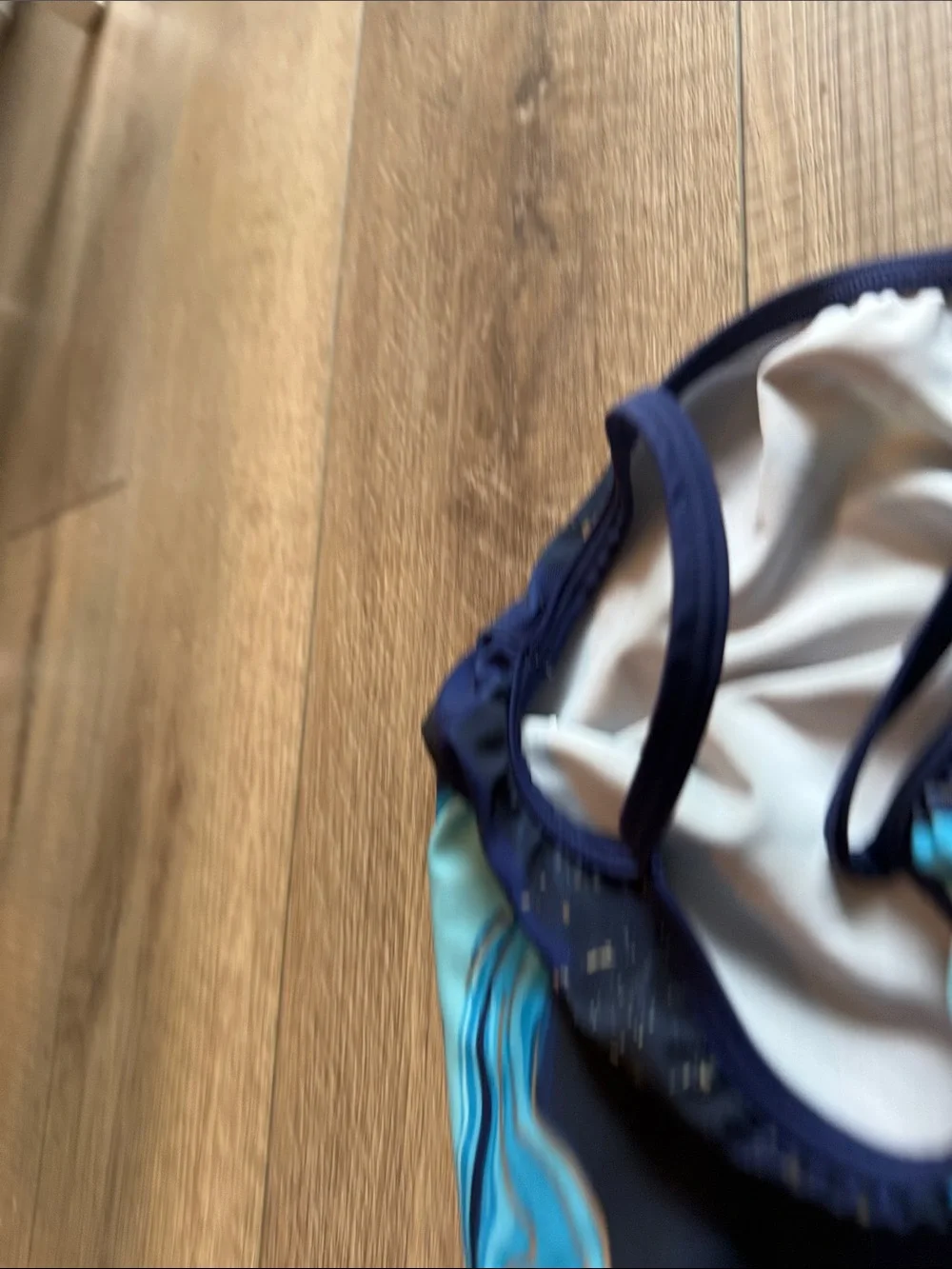 Bee Girls Navy & Aqua Marble One-Piece Gymnastics Leotard Size 8-10